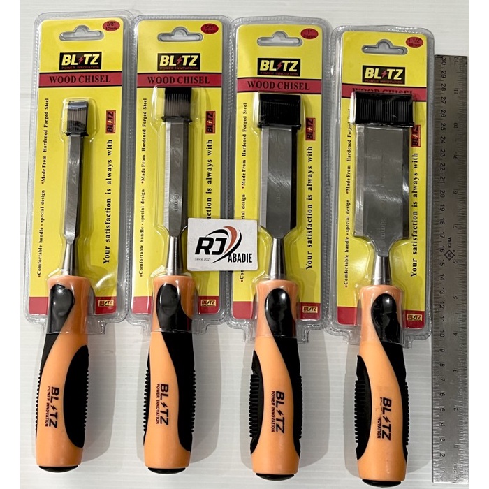 Alat Pahat Tatah Kayu Gagang Karet Fiber Wood Chisel BLITZ BC 3/4 Inch