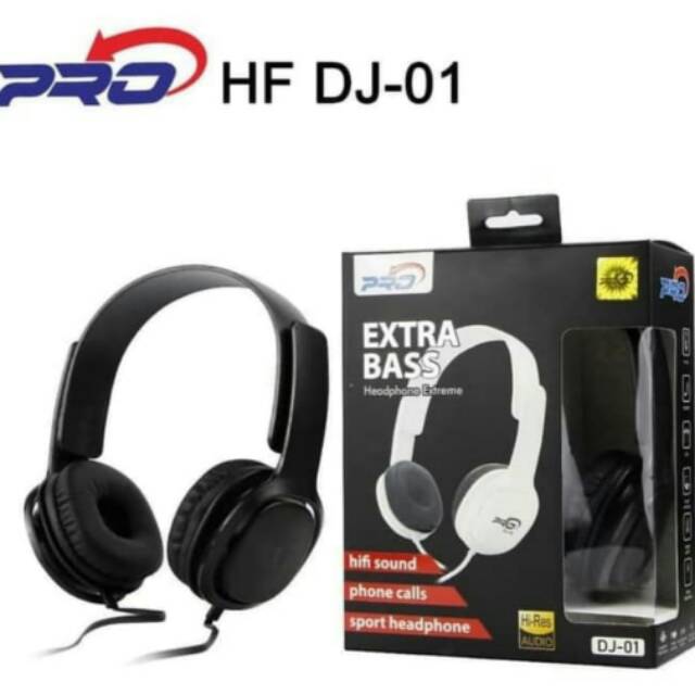 Headset Bando Pro DJ-01 Super Extra Bass Handsfree kabel Original