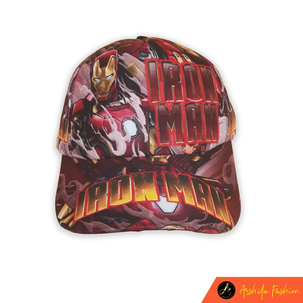 Topi Anak Sablon Karakter / Topi Anak Karakter HERO / Arshila_fashion-Ironman
