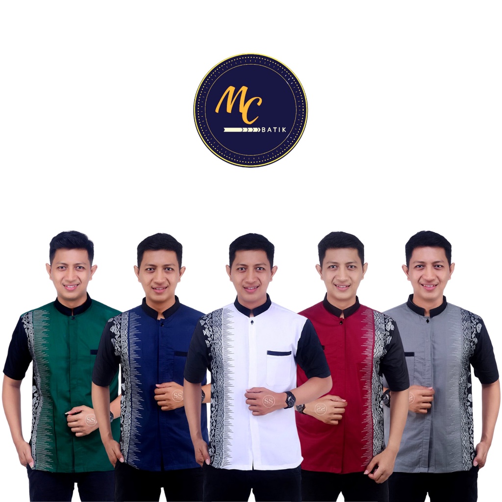 MCbatik Fashion Muslim | Baju Koko/Baju Muslim Lengan Pendek Bordir Premium