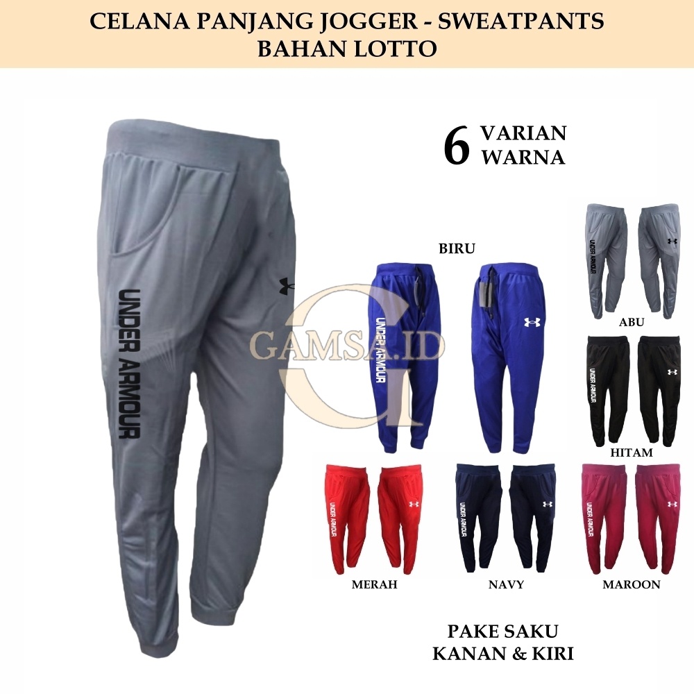 JOGER PRIA WANITA CELANA PANJANG JOGGER PANTS BAHAN LOTTO SWEATPANTS TRACKPANTS OLAHRAGA SPORT