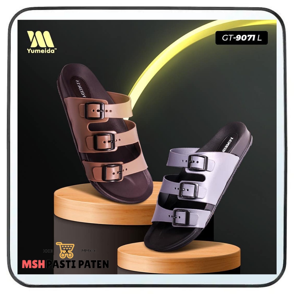 YUMEIDA GT 9071 UKURAN 38-43 Sandal selop pria dewasa bahan karet Sandal gesper pria