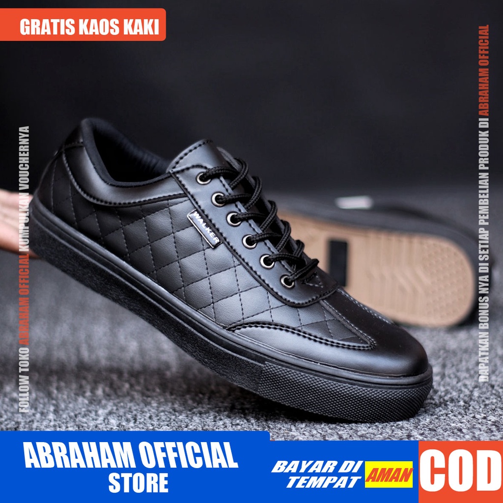 ABRHM- PEDRO Sepatu Sneaker Pria Sepatu Pria Casual Sneakers Kulit Pu Ori Cowok/Cowo Sepatu Kasual Semi Formal Kerja Kantor Kuliah Gaya Santai Keren Kekinian Original Murah Terlaris