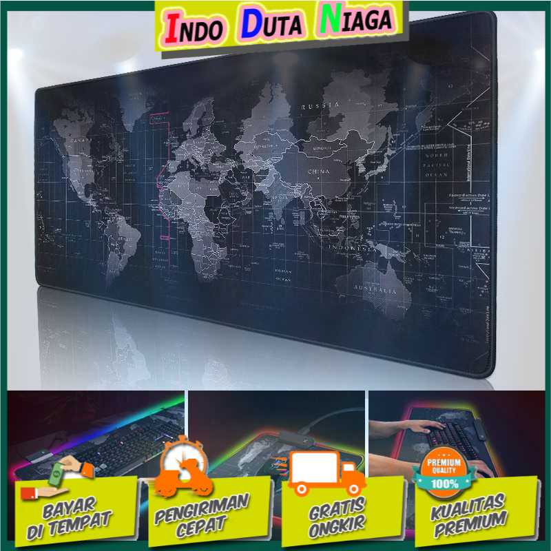 IDN TECH - TaffGO Gaming Mouse Pad XL Peta Dunia + LED RGB - MP10