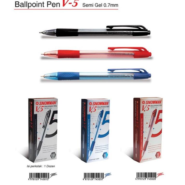 

(Z2X2) ☆ Pulpen snowman V-5 ( 12 pcs ) //Shoping@now