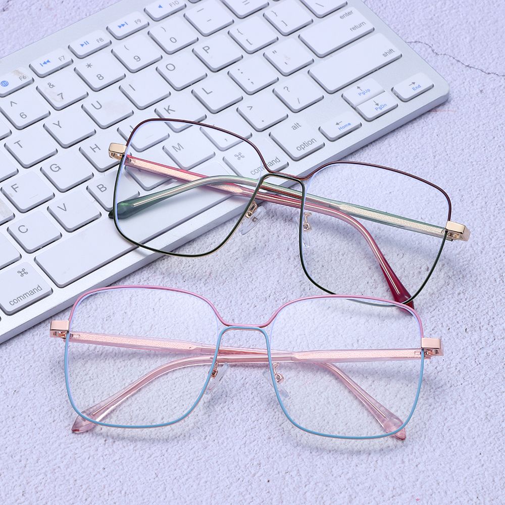 ROW Fashion Anti-blue Ray Glasses Myopia Glasses Frame Anti Glare &amp; Eye Strain Computer Glasses Office Oversized Eyeglasses Readers Square Glasses