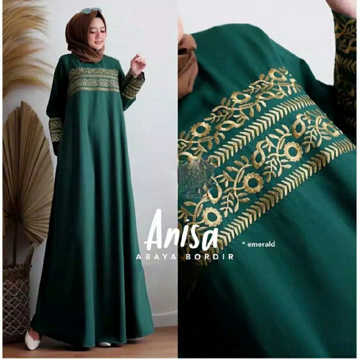 TERBARU     Baju Gamis muslim Wanita Anisa Abaya Bordir