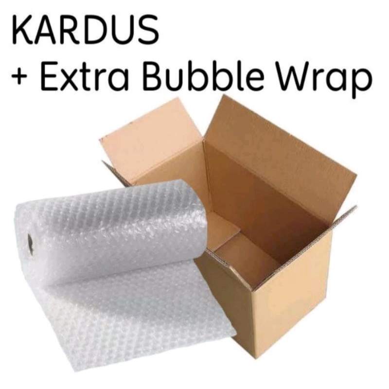 

Kardus + ektra bubble wrap