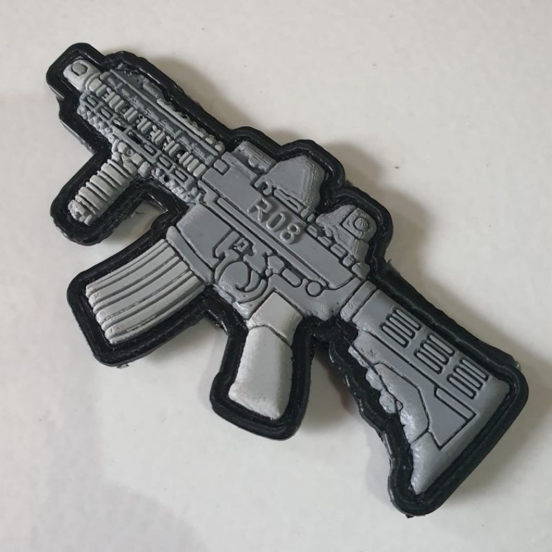 patch rubber pvc timbul/patch rubber logo karakter warrior sniper army 3D/tempelan emblem velcro