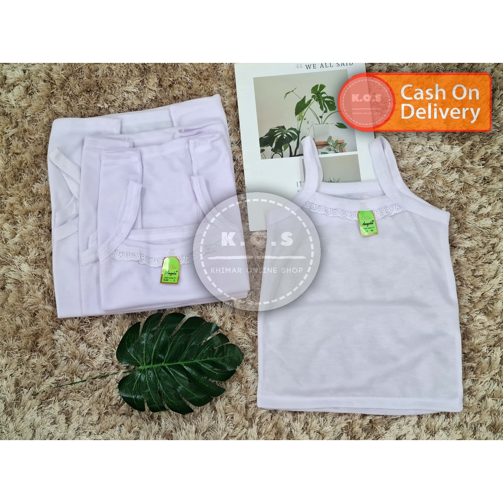 Kamisol atasan singlet putih polos size m,l,xl,3l