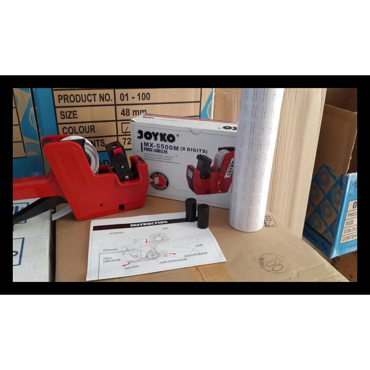 

Alat label harga Joyko MX5500M Set+kertas label 10 roll + 2 pcs tinta KOMPLIT