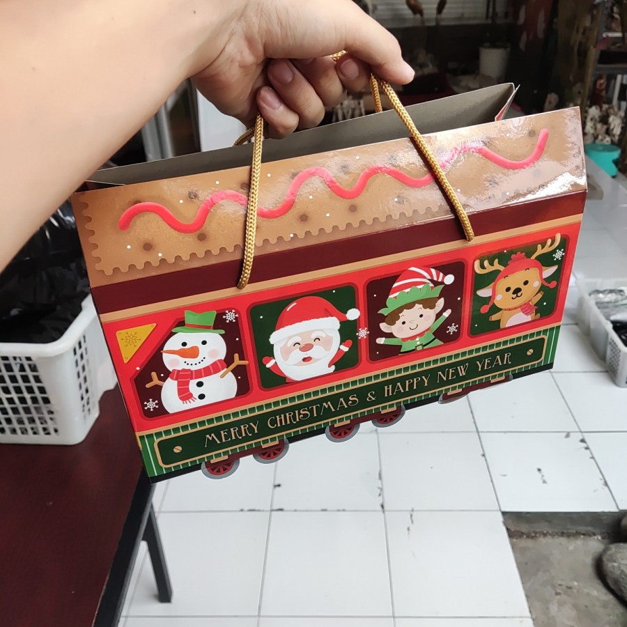 Christmas box natal kereta  Kotak hampers Box cookies model TRAIN