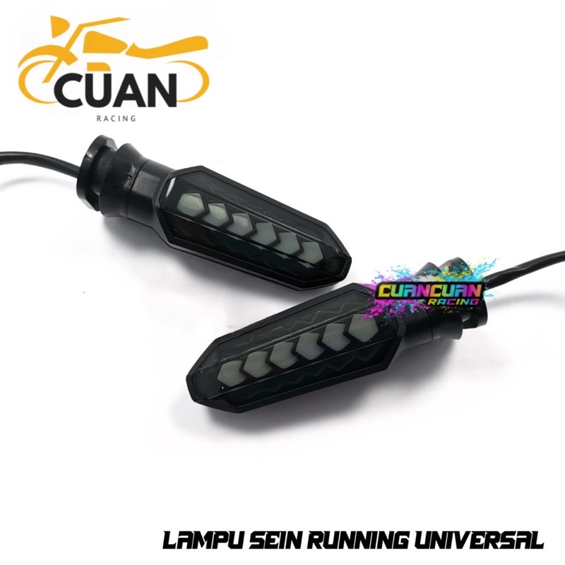 SEN RUNNING FLASH AND STAY UNIVERSAL BELAKANG MOTOR LED 2 WARNA CLIP BAUT