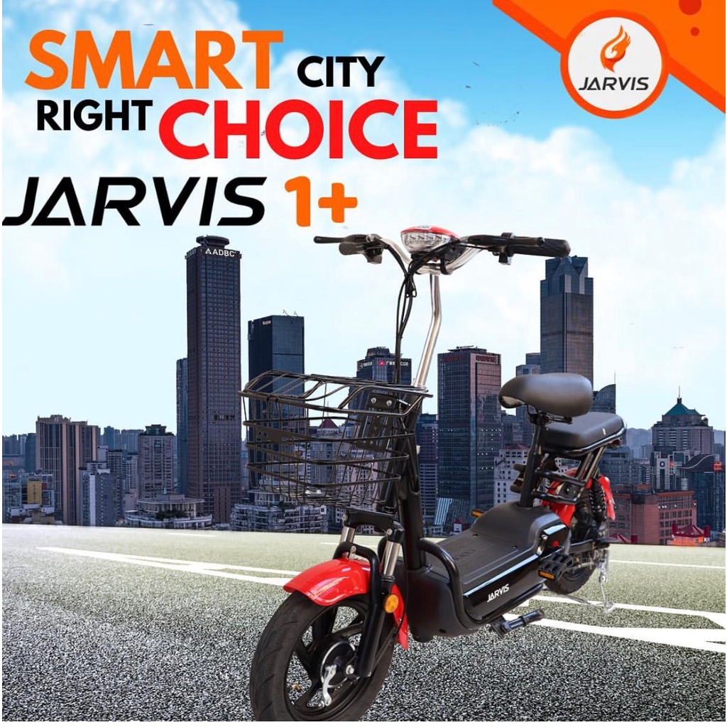 Sepeda Listrik JARVIS 1+SNI ada boncengan keranjang  garansi murah termurah-6