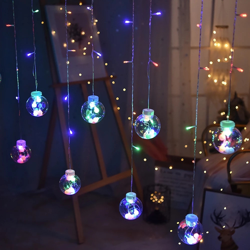 [3M LED Wishing Ball Curtain String Lights] [Fairy Garland Lights]