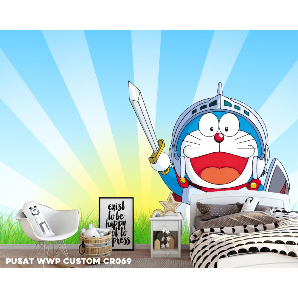 Wallpaper Doraemon Besar Wallpaper Dinding Karakter Doraemon 3d Wallpaper Kamar Anak Perempuan Shopee Indonesia