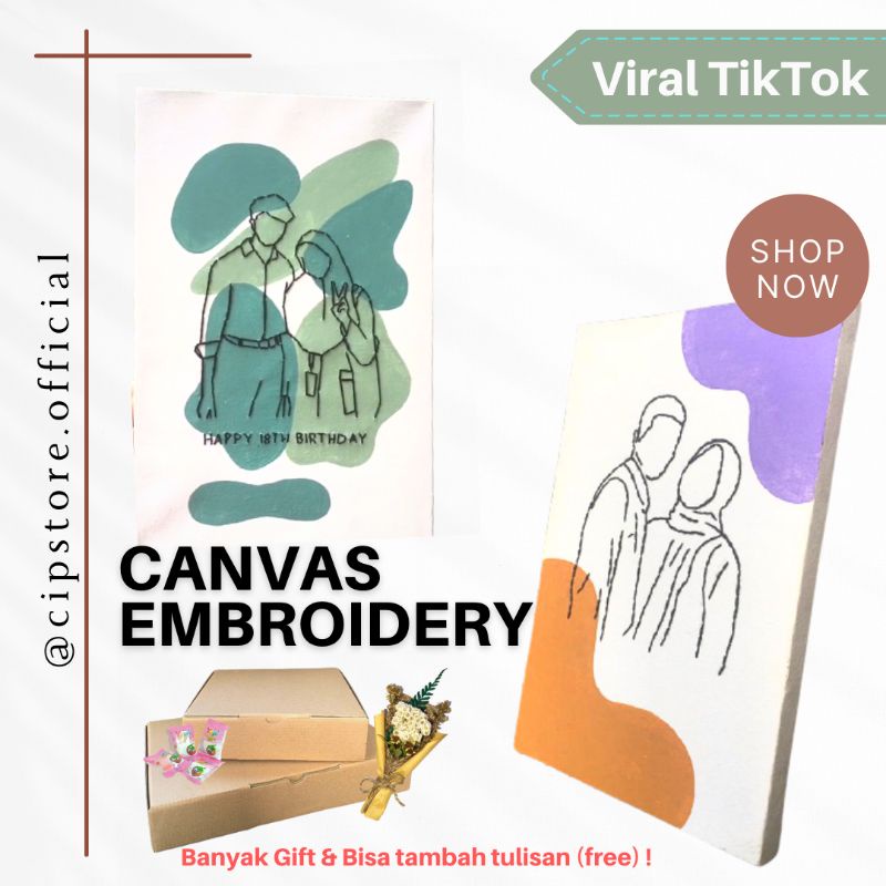 

GIFT BOX TERMURAH | CANVAS EMBROIDERY |KADO ULTAH CUSTOM FOTO SKETSA|PAKET KOTAK KADO MURAH KADO WISUDA