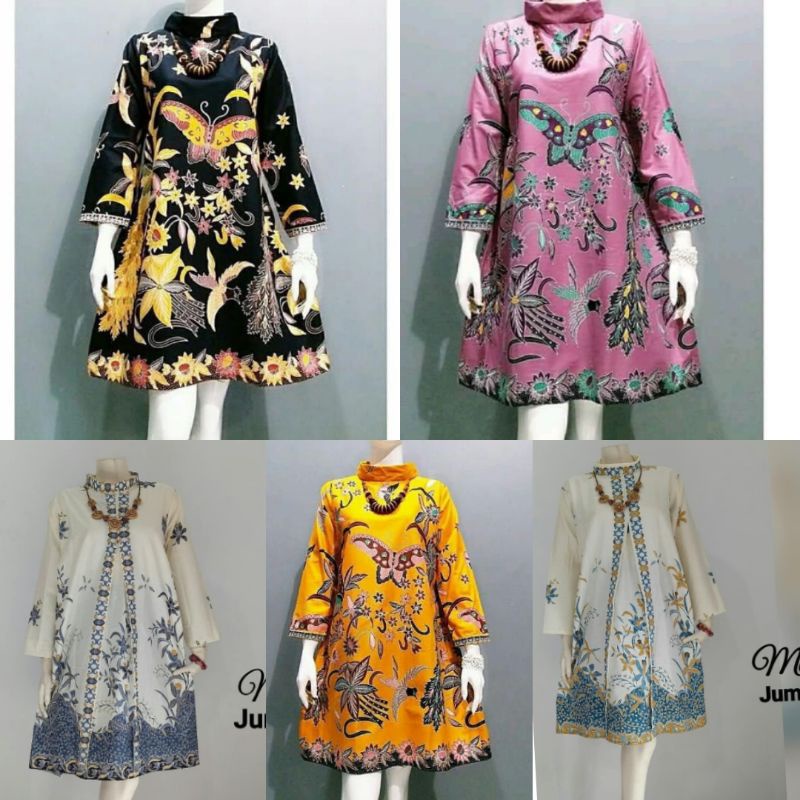 Grosir Terlaris GENES JELITA TUNIC NAVBOR YELBOR WHITBOR CREAMBOR TUNIK BATIK MODERN HRB060