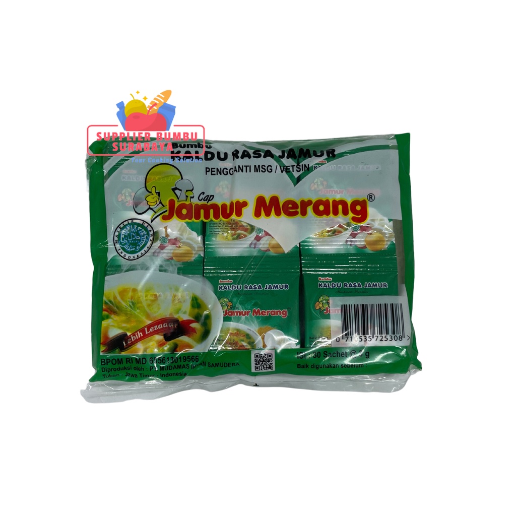 Kaldu Jamur Merang Alami Non MSG Kemasan Pack (30 Sachet)