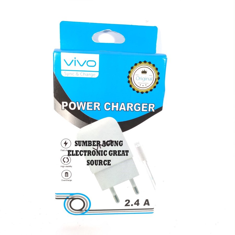 Power Charger HP Handphone Vivo 2.4A Sync Charge Data Fast Charging Ca