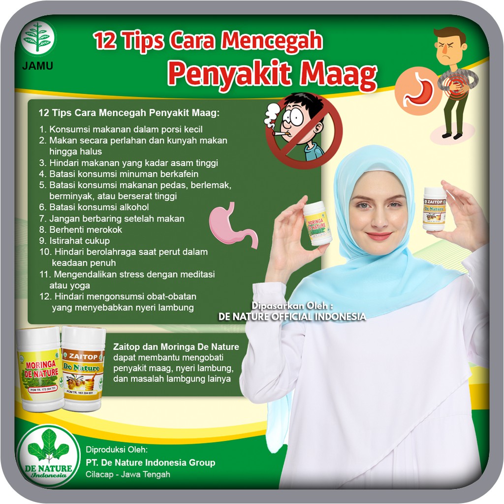 Paket Obat Maag Asam Lambung Herbal Denature - Moringa + Zaitop - DE NATURE OFFICIAL INDONESIA-7