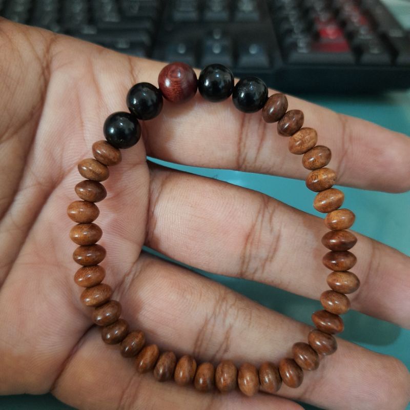 Gelang Kayu Kombinasi Akar bahar nagasari stigi