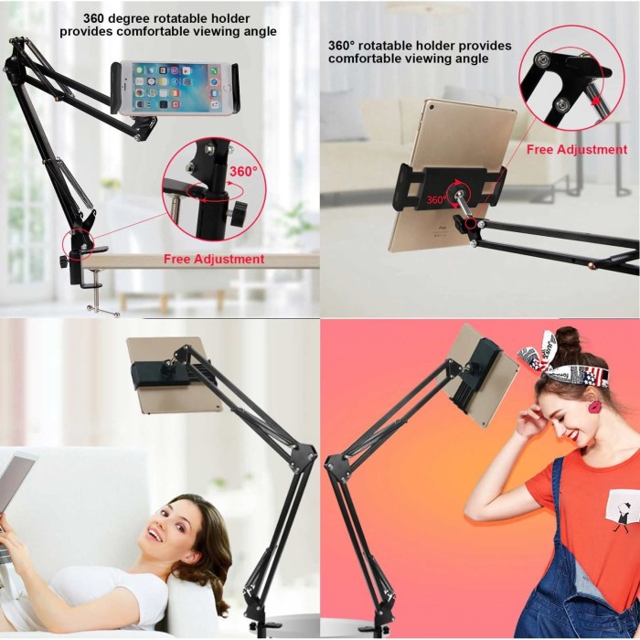 OVERHEAD VIDEO STAND BOOM ARM HOLDER TABLET HP JEPIT MEJA FLAY LAY D9T