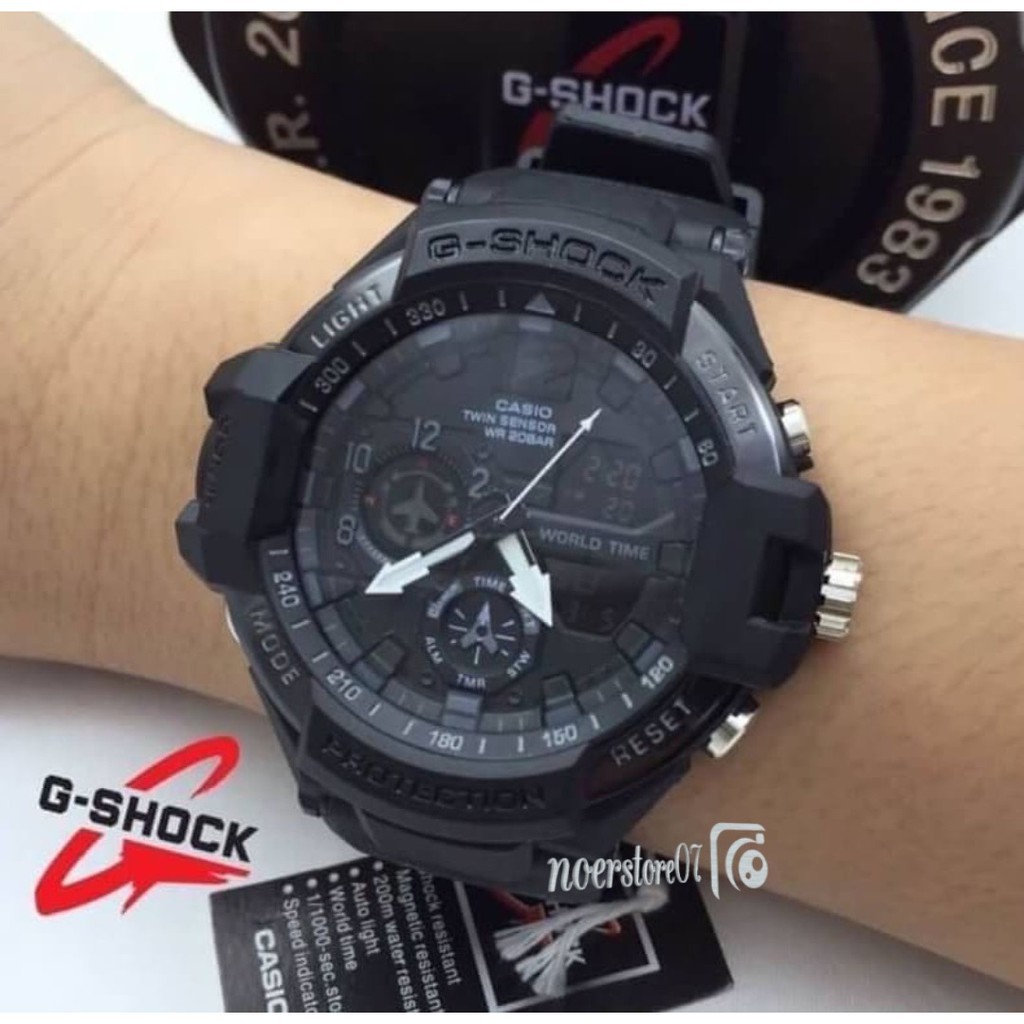 JAM TANGAN TERMURAH CASIO G SHOCK GA 1100 FULLBLACK