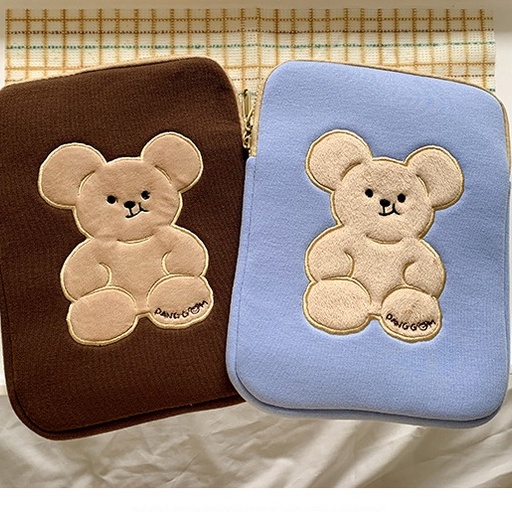 Sleeve Pouch Sarung Tas Bag Case Ipad Tab Tablet Macbook Air Pro Laptop Asus Acer Lenovo HP Huawei 11 12 13 14 15 inch Motif Gambar Mouse Tikus Warna Biru Coklat Lucu Cute Murah Korean Model