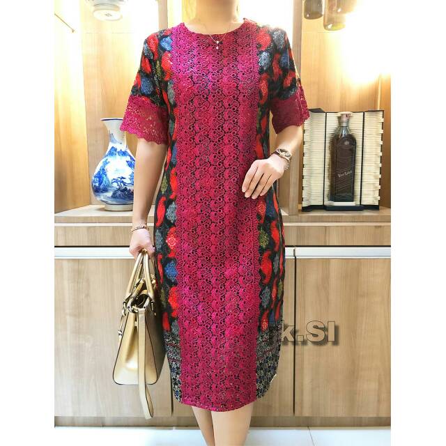 DRES  BATIK  BROKAT KOMBINASI