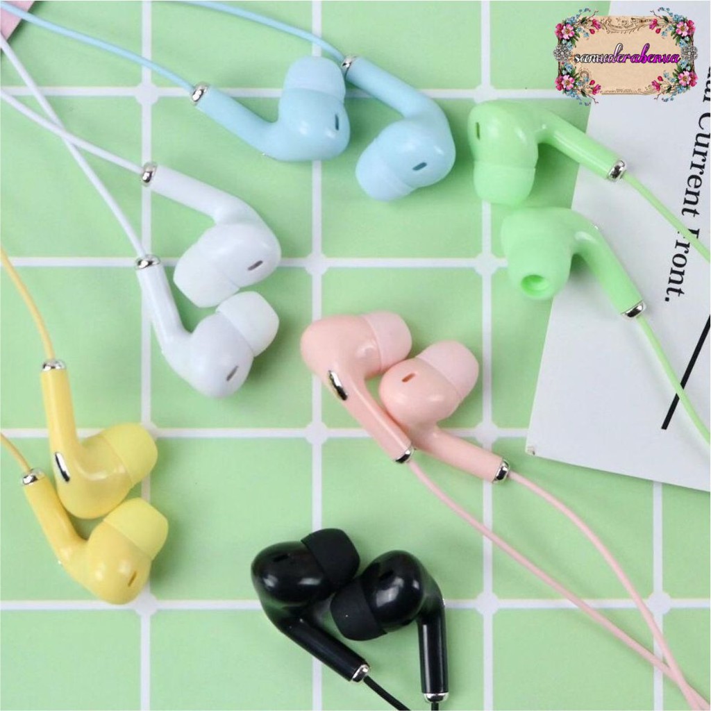 BM024 HEADSET HANDSFREE Hf earphone U28 MACARON MATE COLOR HIFI EXTRA BASS SB968