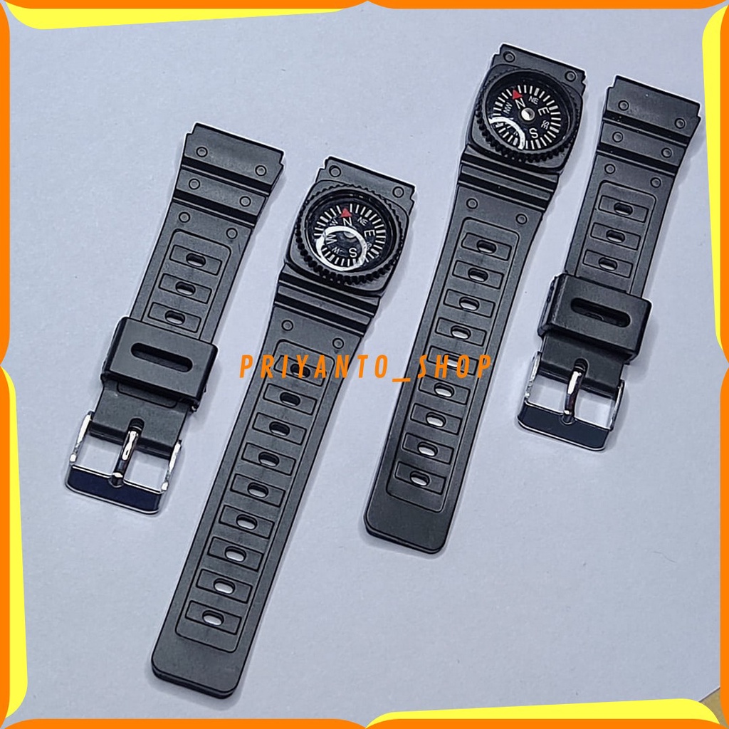 STRAP TALI JAM TANGAN RUBBER KARET CASIO 20MM CALCULATOR CA 53 CA53 RUBBER WATCH BEND TERMURAH MODEL KOMPAS