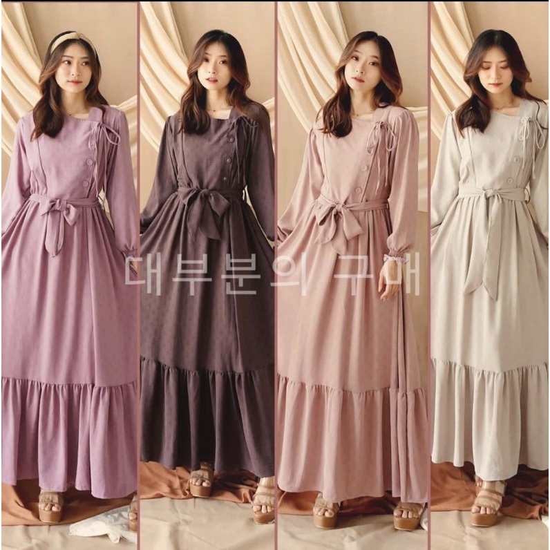 Korea Flower Crinkle Dress by YUNA