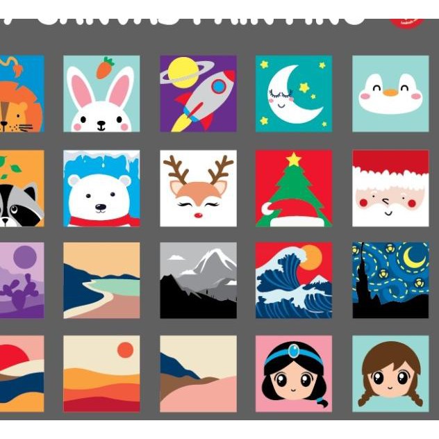 

Populer!-575 DIY melukis kanvas anak cat lukis canvas painting coloring mewarnai - santa claus