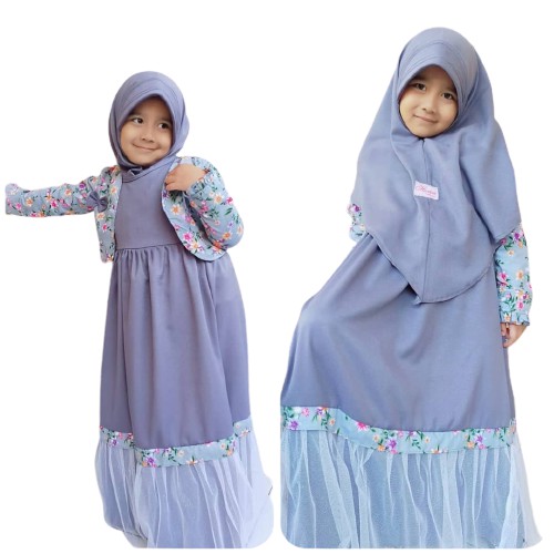 FRANDA SYARI KIDS BO Baju Gamis Syari Anak Muslimah Model Terbaru 2020 Baju Anak Umur 5 - 7 Tahun