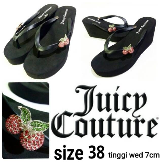 Sandal wedges wanita japit murah terbaru motif cheery