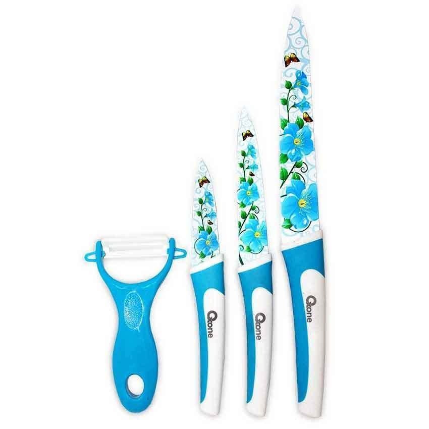 Oxone Ox-607 4Pcs Flower Knife Set - Biru