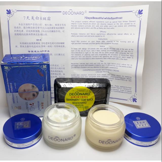 PAKET CREAM DEONARD BIRU 3IN1 ORIGINAL SABUN HITAM