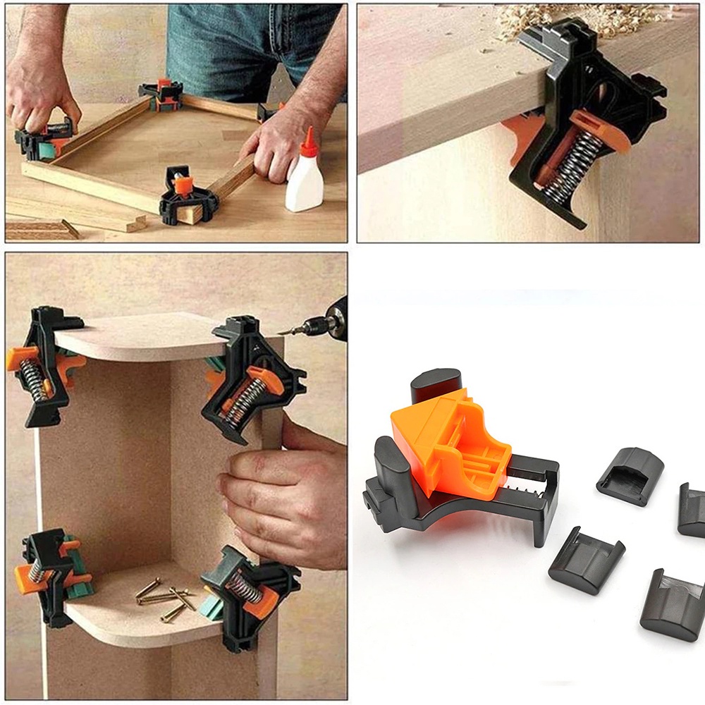 Bisa COD Klemp Kayu Corner Clamp Clip Penjepit Sudut Kayu Angle 90 Derajat 4 PCS - VAHIGCY AT8803