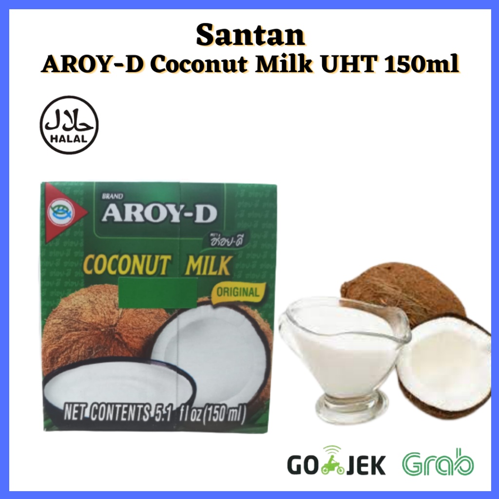 Santan AROY-D Coconut Milk UHT Original 150ml/ Santan AROY-D/ AROY-D COCONUT MILK 150ml/ Santan/ Sus