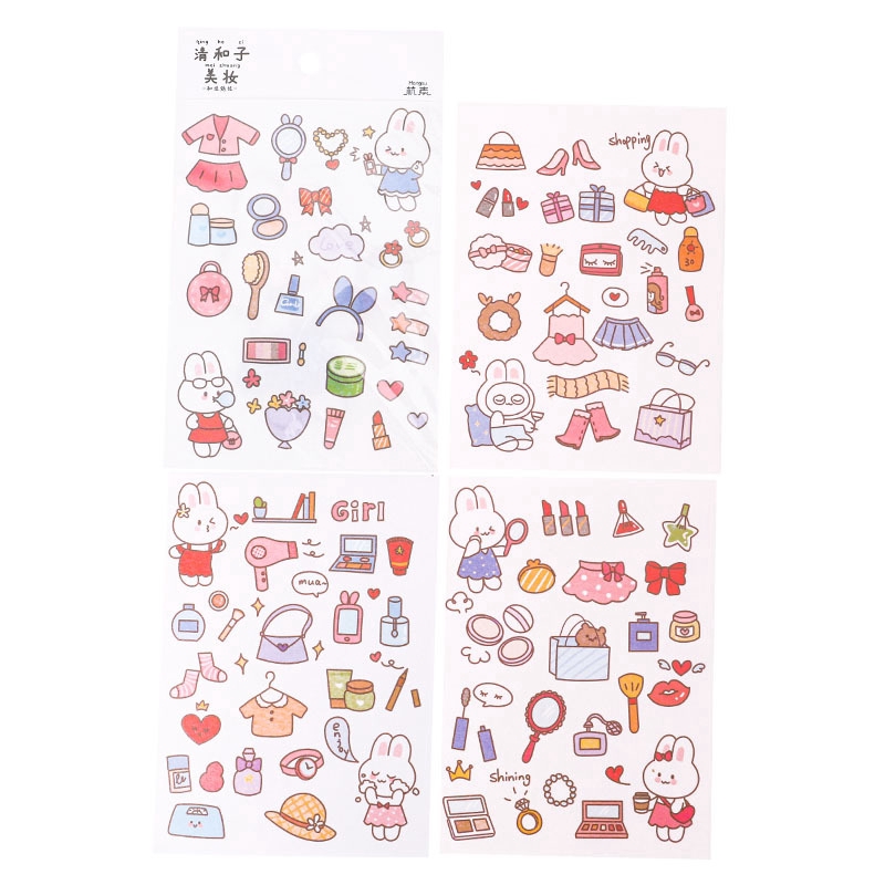 Mohamm 4pcs Stiker Qing He Zi Original Diy Untuk Dekorasi Scrapbook/Sekolah-4