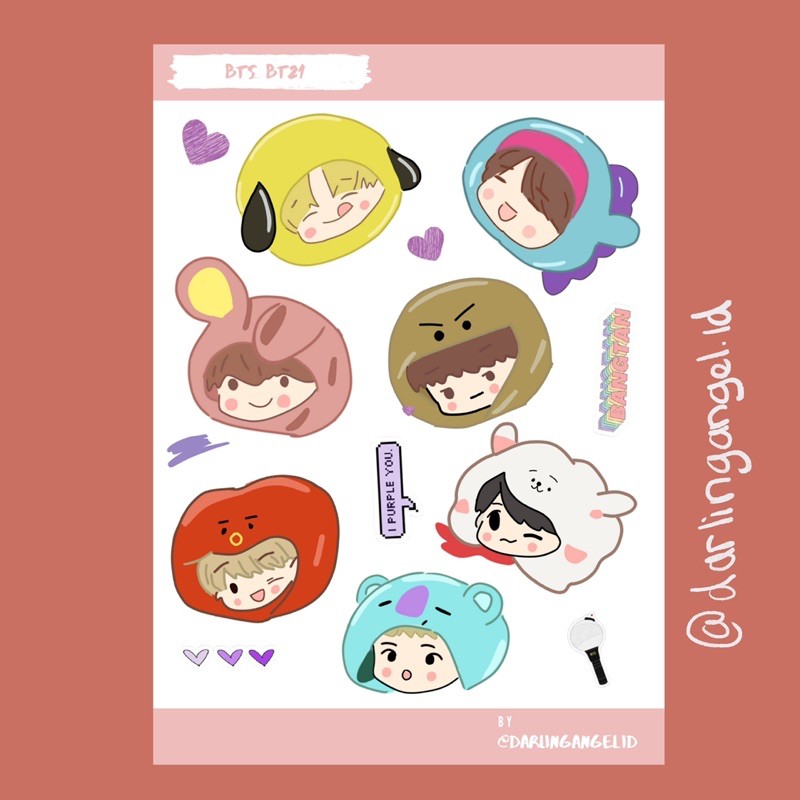 (COD) Stiker BT21 BTS Sticker Pack lucu