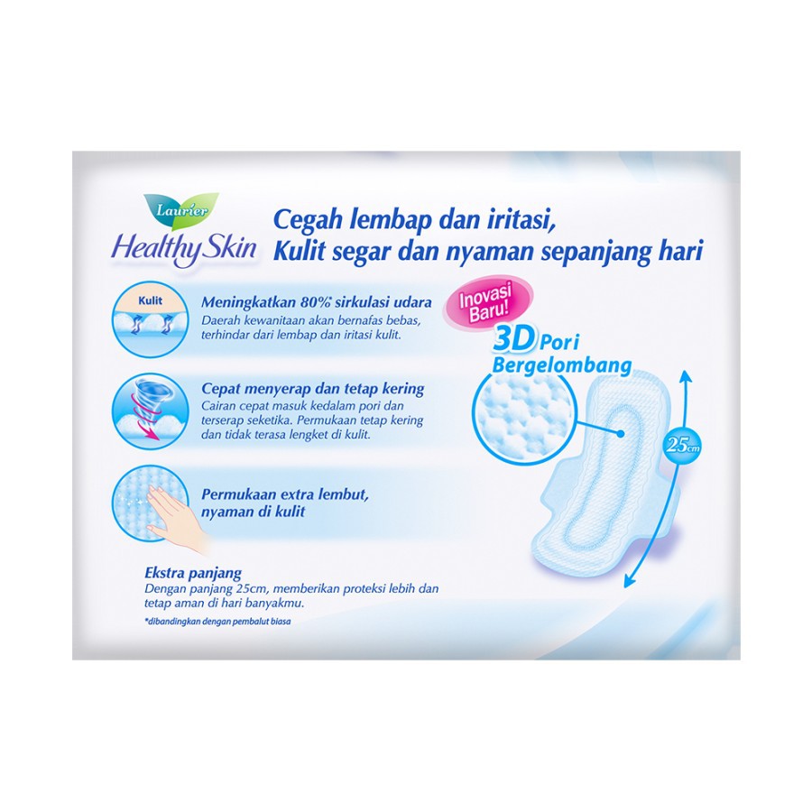 Pembalut Laurier Healthy Skin Day 25cm 14S
