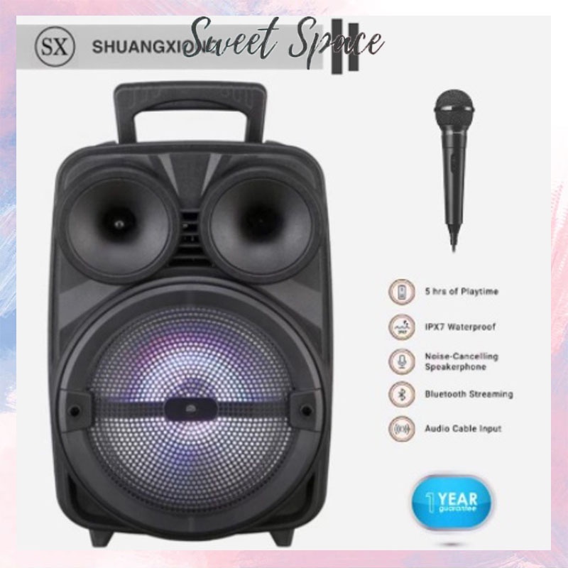 SPEAKER BLUETOOTH TERBARU 6'5 INCH SX-5038 PLUS MIC KARAOKE//SPEAKER SALON AKTIF X-BASS [SWEETSPACE]