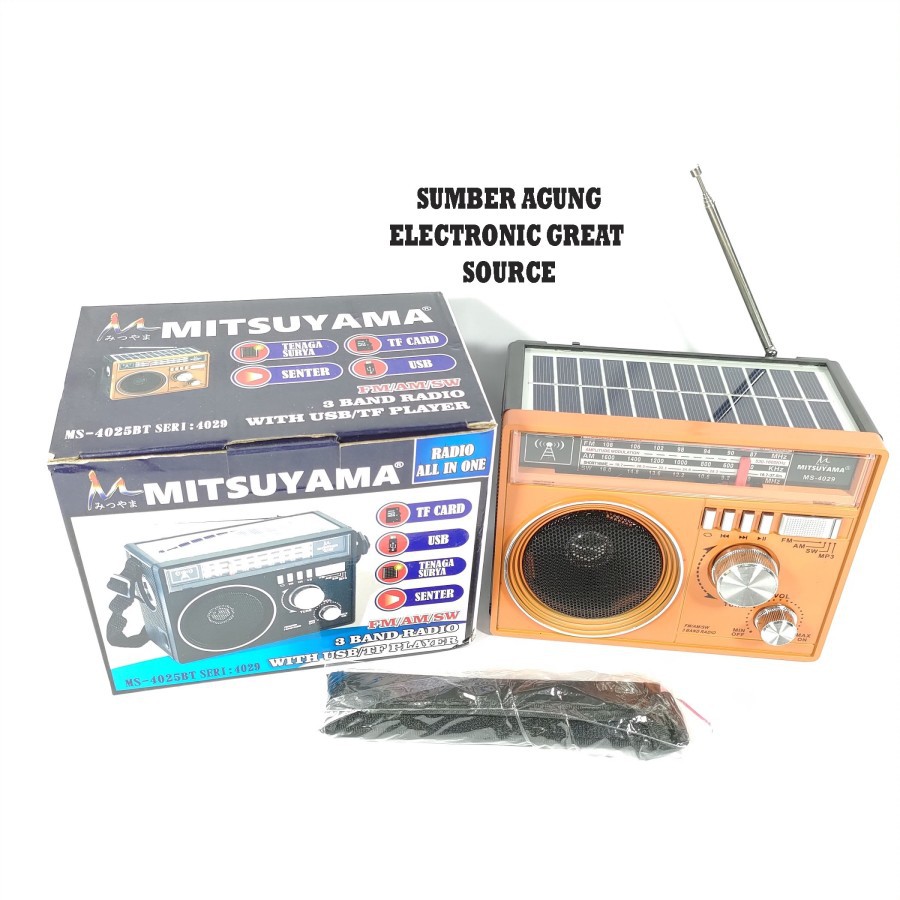 Mitsuyama MS4025BT Seri MS4029 Radio Tenaga Solar Surya MP3 Player