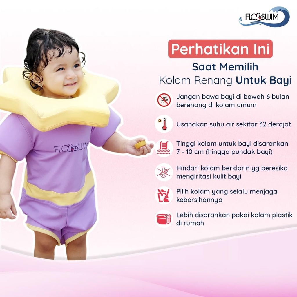 CuddleMe FloSwim Neck Ring Standar - Size S - Floating Swimsuit - Baju Renang Pelampung Anak