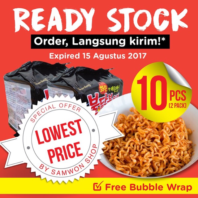 

SAMYANG SPICY HOT CHICKEN RAMEN BULDAK 1 PAK IDI 10 PCS TD