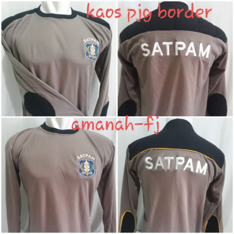 kaos satpam lengan panjang bordir