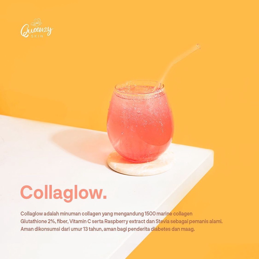 [BUY 1 GET 1 GIFT] READY BPOM Queenzy Glow Collagen Collaglow Quinzyskin | 1500 Marine Collagen Peptides Collagen Drink Queenzy Skin Queenzyskin