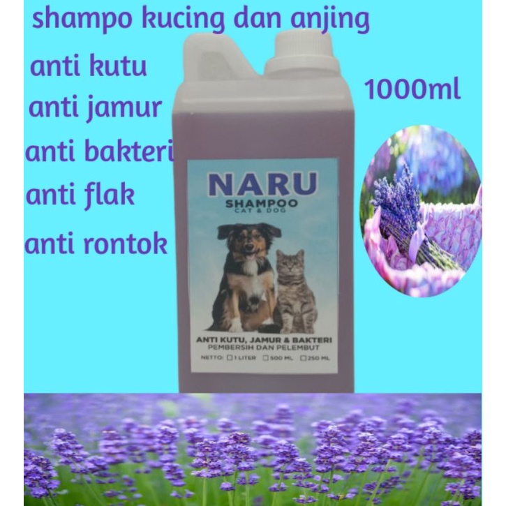 SHAMPO KUCING DAN ANJING ANTI KUTU/JAMUR/ BAKTERI/FLAK &amp; ANTI RONTOK 1 LITER-500ml..